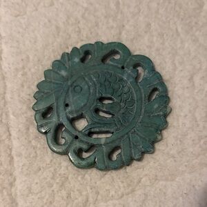 Fish Carved Green Stone Coaster